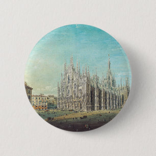 Piazza del Duomo in Milan by Carlo Bossoli   2 Inch Round Button