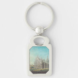 Piazza del Duomo in Milan by Carlo Bossoli   Keychain