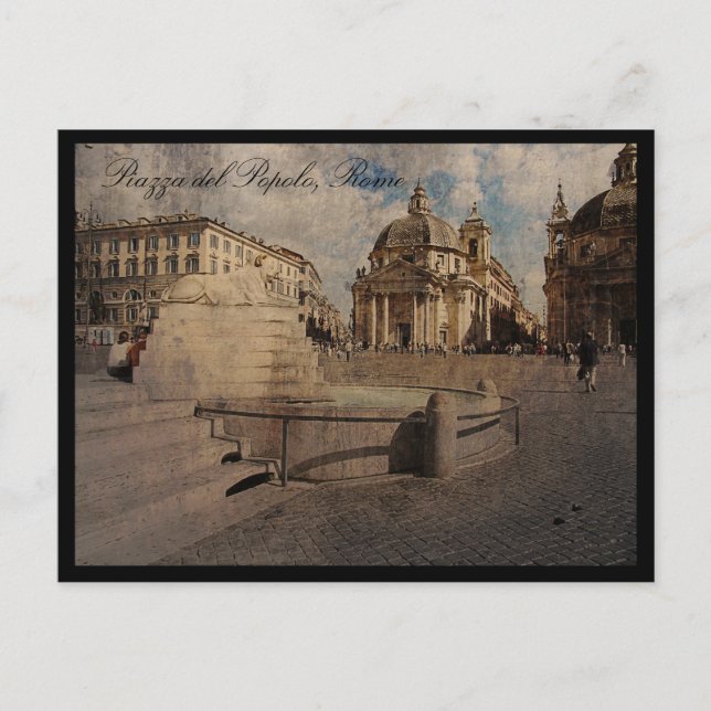 Piazza del Popolo, Rome Postcard (Front)