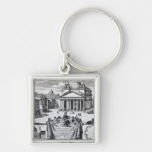 Piazza della Rotonda with a view of Pantheon Keychain
