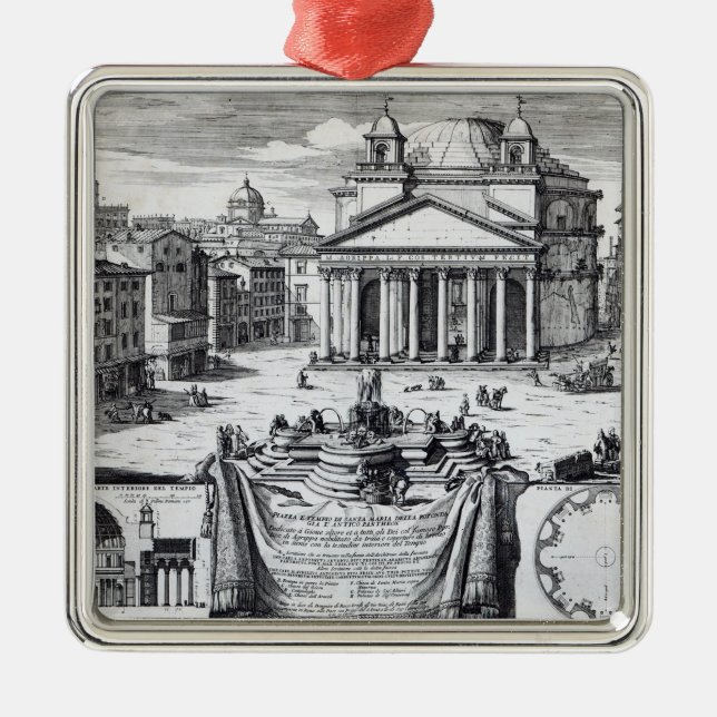 Piazza della Rotonda with a view of Pantheon Metal Ornament (Front)