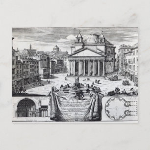 Piazza della Rotonda with a view of Pantheon Postcard