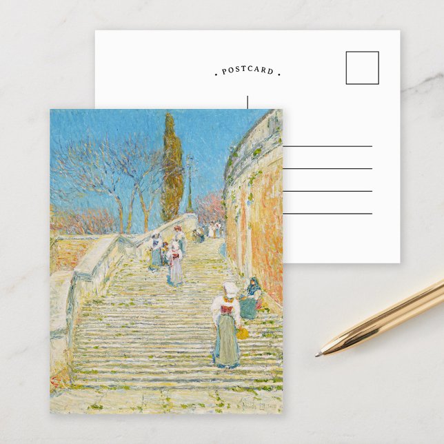 Piazza di Spagna, Rome | Childe Hassam Postcard (Creator Uploaded)