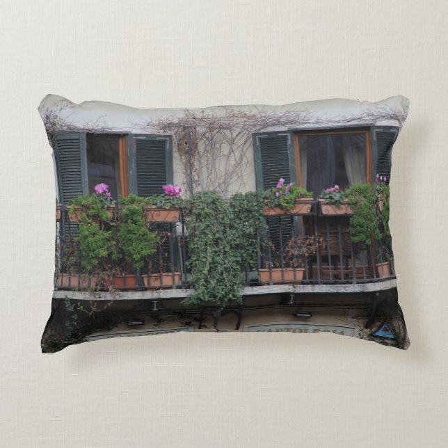 Piazza Navona Balcony - Rome, Italy Accent Pillow (Front)