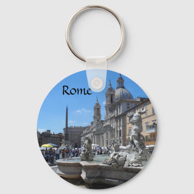 Piazza Navona- Rome, Italy Keychain (Front)