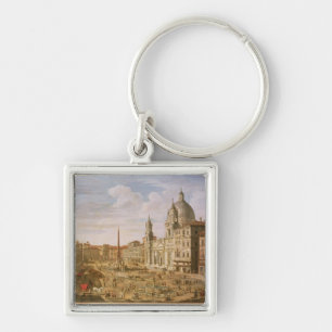 Piazza Navona, Rome, looking South towards Palazzo Keychain