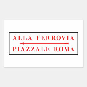 Piazzale Roma, Venice, Italian Street Sign Sticker