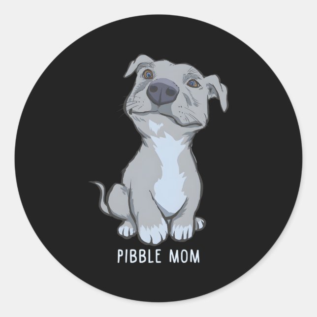 Pibble Mom Pittie Love Pitbull Classic Round Sticker (Front)
