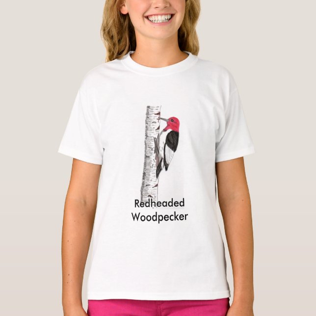 Pic à tête rouge sur T-shirt enfant (Devant)