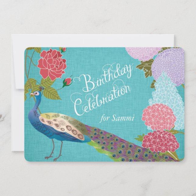 Pic floral sur le Invitation d'anniversaire de Blu (Devant)