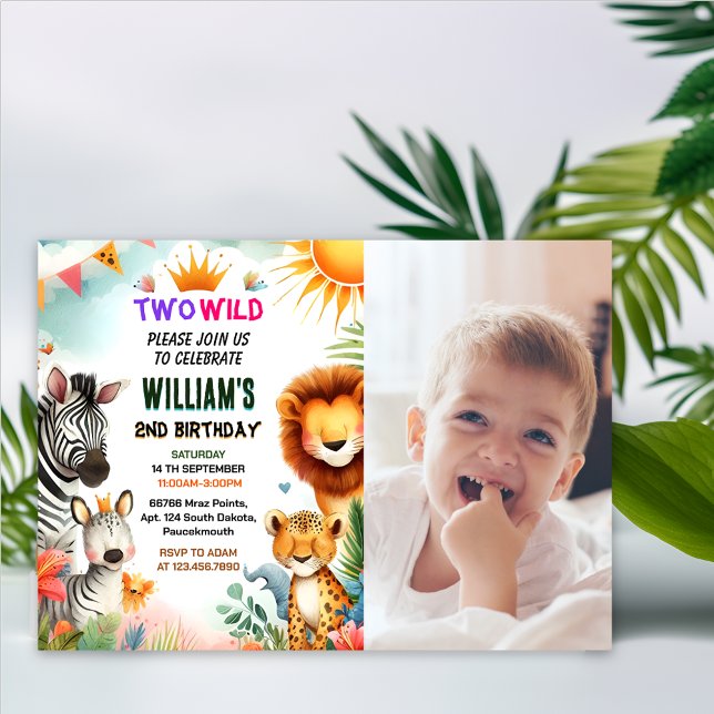 pic zoo zebra safari In Two The Wild 2nd Birthday Invitation (Creator Uploaded)
