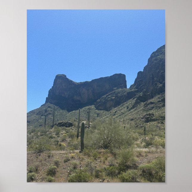 Picacho Peak Arizona Desert Landscape Mountains Poster (Front)