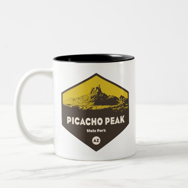 Picacho Peak State Park Arizona Two-Tone Coffee Mug (Left)