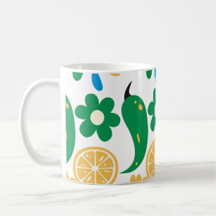 Picante Fiesta Chili Colourful Pattern Coffee Mug