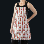 PICANTE Hot Sauce Cute Cat Funny Spicy Pattern Apron<br><div class="desc">Add your own text or change the background colour on this awesome apron. Let me know if you'd like something custom made.
If you buy it, thank you! Be sure to share a pic on Instagram of it in action and tag me @shoshannahscribbles :)</div>