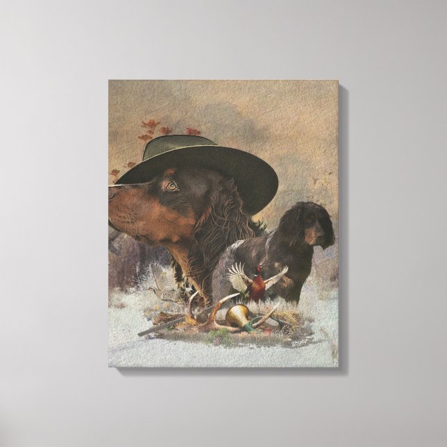 Picardy Spaniel , Hunting Season   Canvas Print (Front)