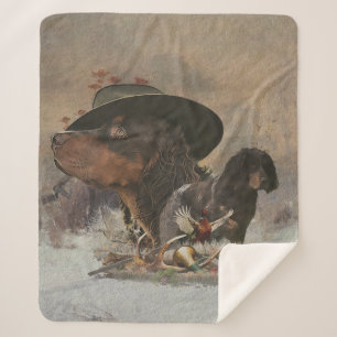 Picardy Spaniel , Hunting Season     Sherpa Blanket