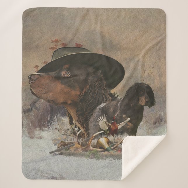 Picardy Spaniel , Hunting Season     Sherpa Blanket (Front)