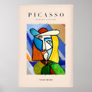 Picasso Abstract Woman Portrait Print Colourful