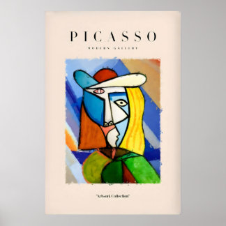 Picasso Abstract Woman Portrait Print Colourful