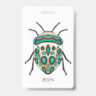 Picasso bug cartoon illustration badge