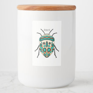 Picasso bug cartoon illustration  food label