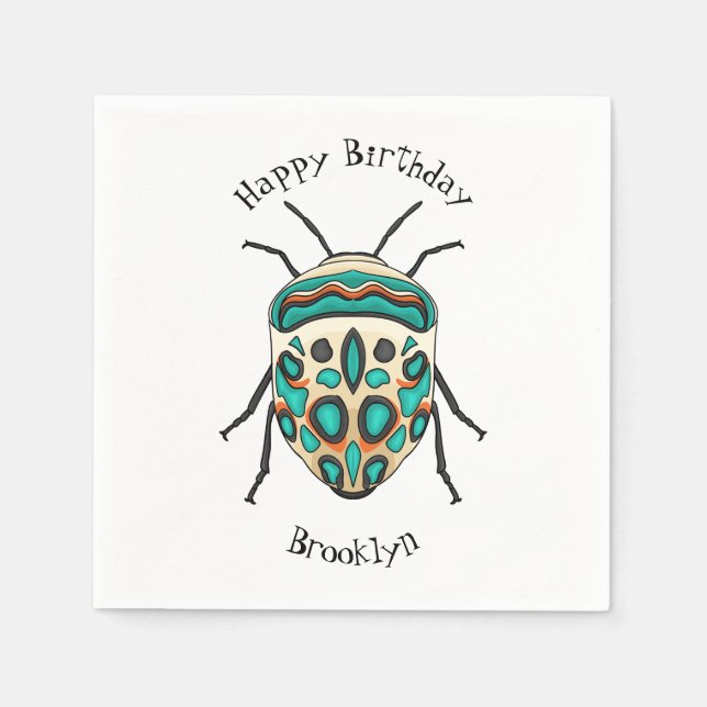 Picasso bug cartoon illustration  napkin (Front)