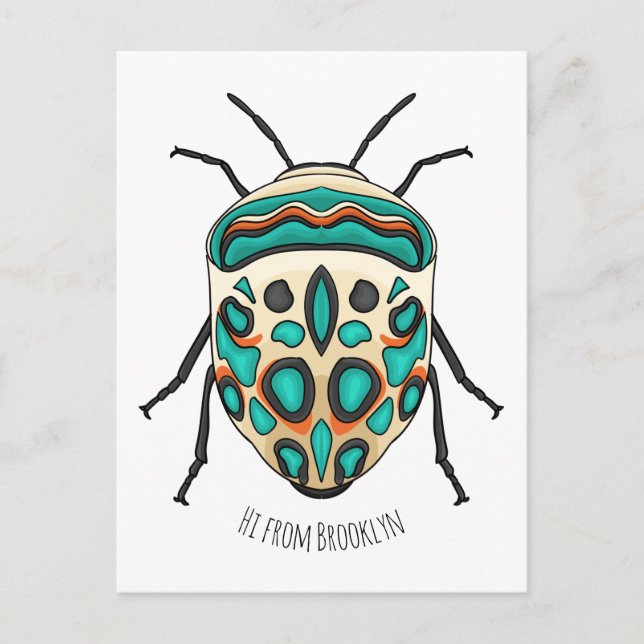 Picasso bug cartoon illustration  postcard (Front)