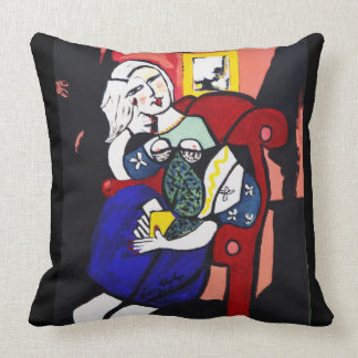 PICASSO BY NORA  GIRL WITH BOOK THROW PILLOW