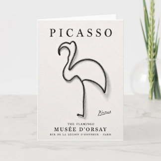 Picasso Flamingo Print | Minimalist Flamingo Art Card