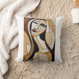 "Picasso-inspired Femme Pillow" Throw Pillow