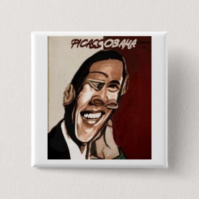 picassobama 2 inch square button (Front)