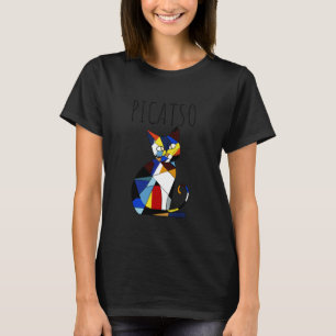 Picatso Abstract Geometric Cat Design for Funny Ar T-Shirt
