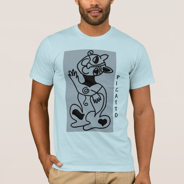 PICATTO black on blue T-Shirt (Front)