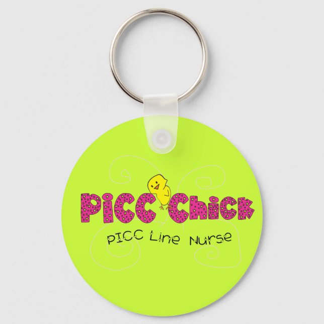 PICC Chick PICC Line Nurse Gifts Keychain (Front)
