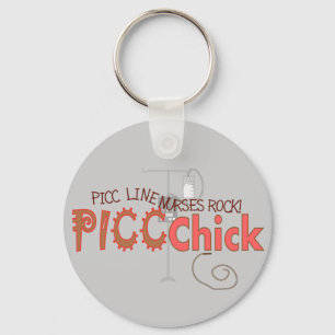 PICC CHICK With IV PUMP Design Keychain