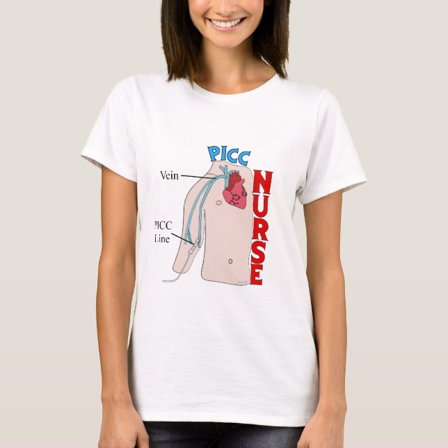 PICC Line Nurse Anatomical  Design Gifts T-Shirt (Front)