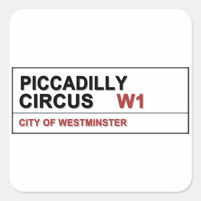 Piccadilly Circus London Square Sticker (Front)