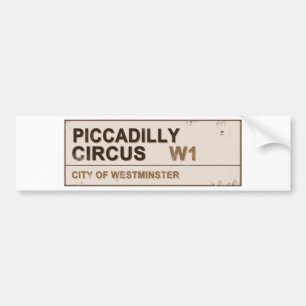 Piccadilly Circus London - Vintage Bumper Sticker