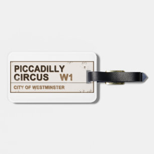 Piccadilly Circus London - Vintage Luggage Tag