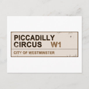 Piccadilly Circus London - Vintage Postcard