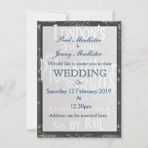 Piccadilly Circus London vintage poster Invitation