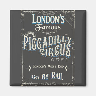 Piccadilly Circus London vintage poster Magnet