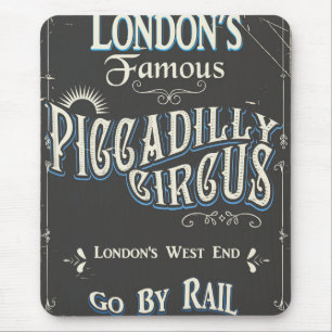 Piccadilly Circus London vintage poster Mouse Pad