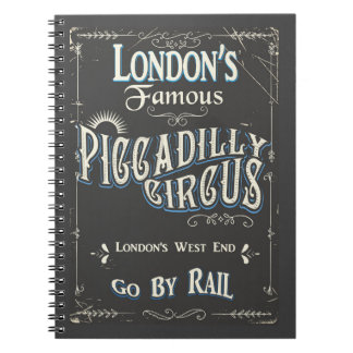 Piccadilly Circus London vintage poster Notebook