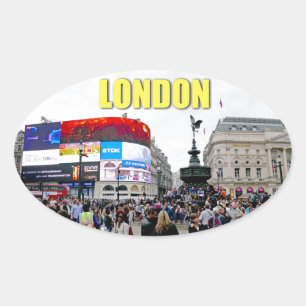 Piccadilly Circus - Pro photo Oval Sticker