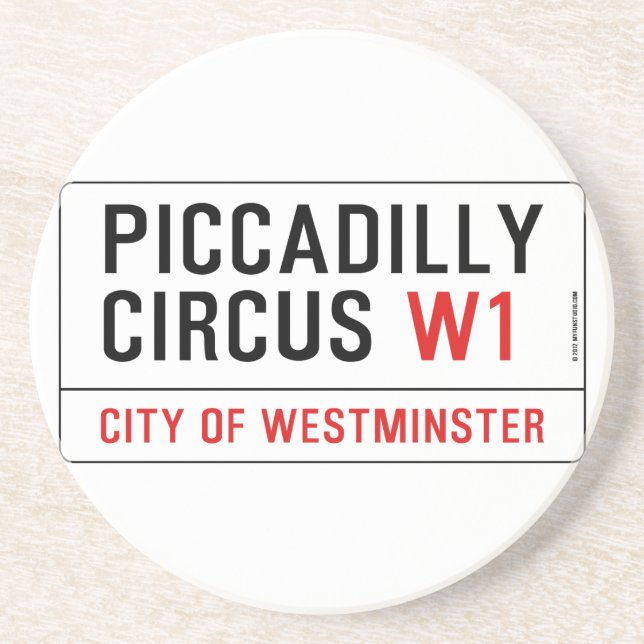 Piccadilly Circus Street Sign Coaster (Front)