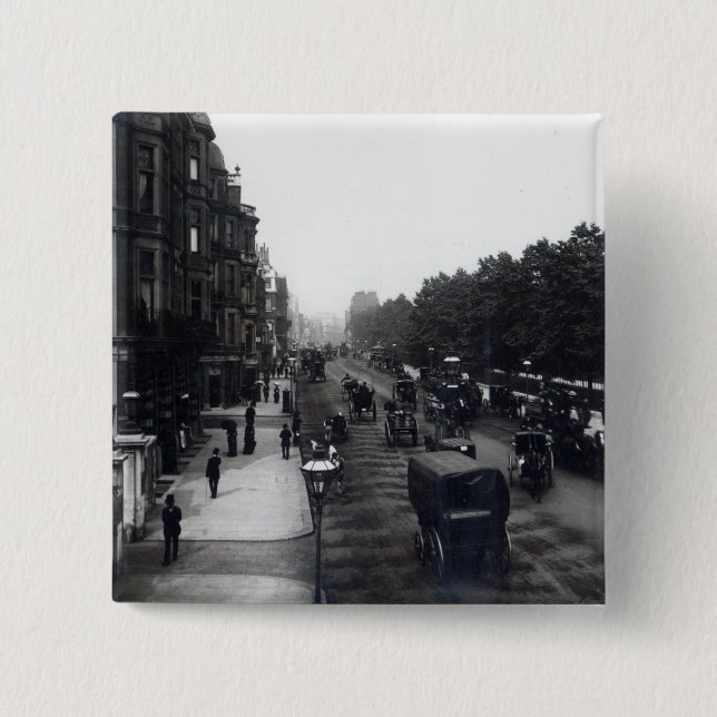 Piccadilly, London 2 Inch Square Button (Front)