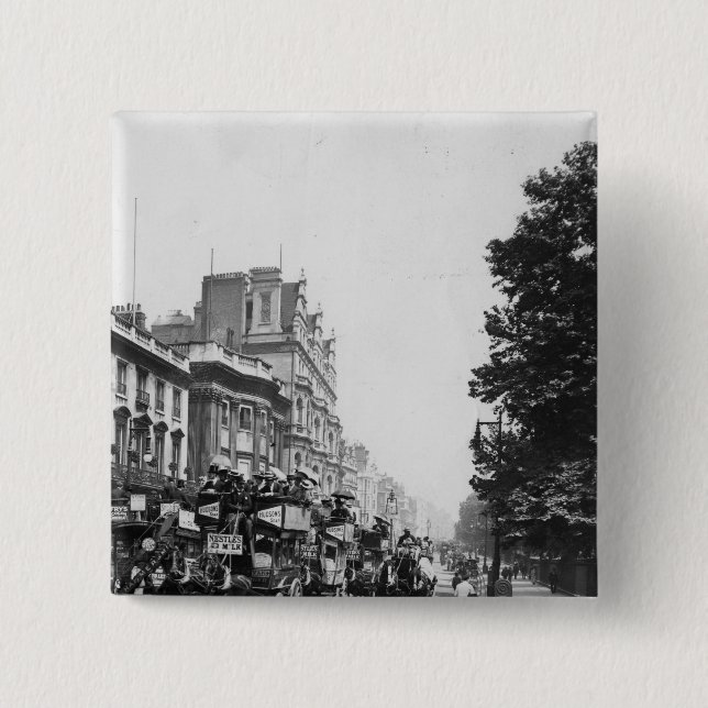 Piccadilly, London 2 Inch Square Button (Front)