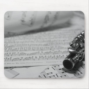 Piccolo and sheet music mouse pad